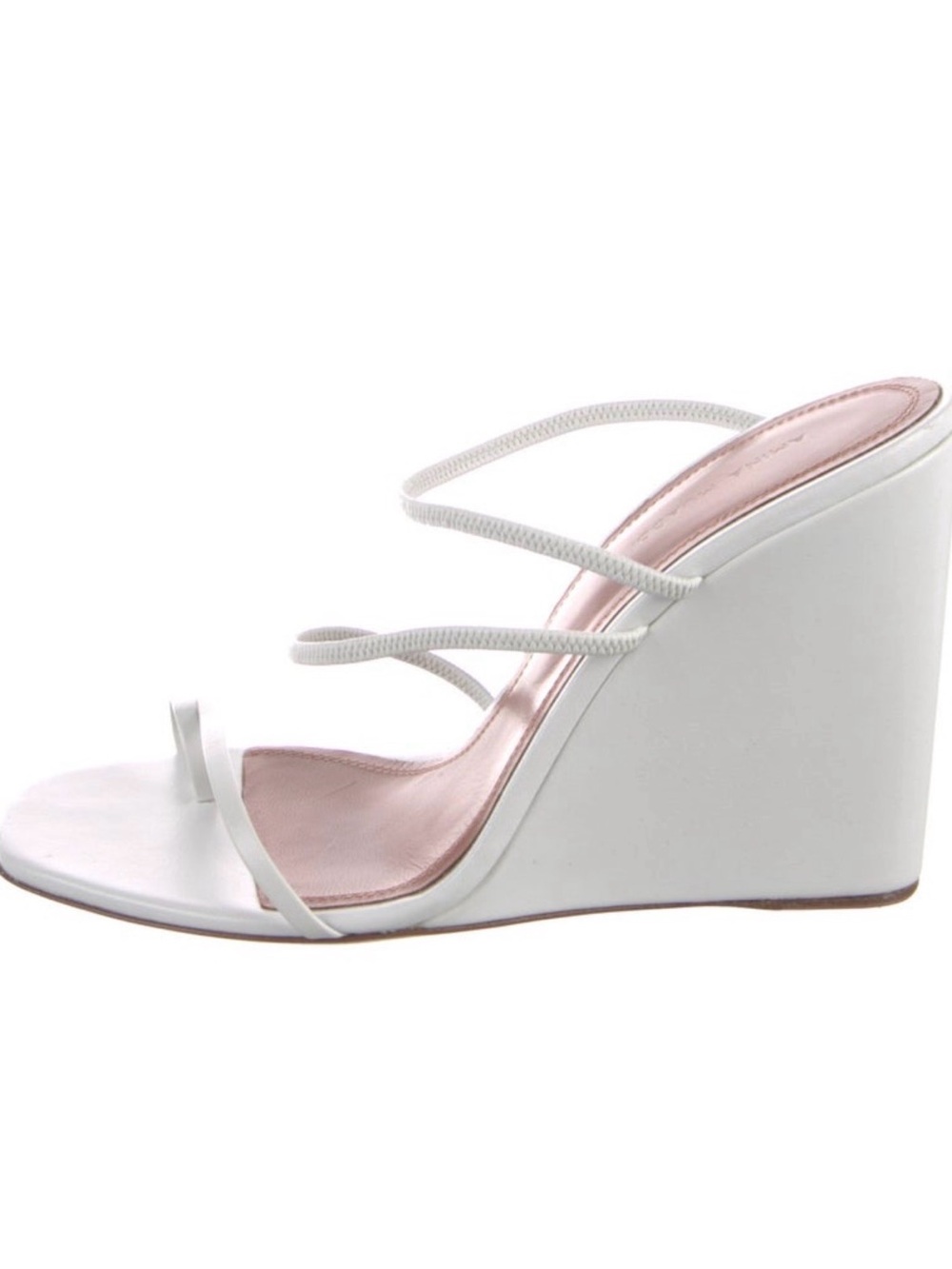 Amina muaddi white wedges